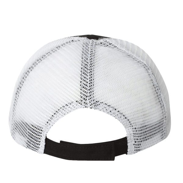 Valucap Bio-Washed Trucker Cap, Black / White, Back view