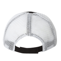 Valucap Bio-Washed Trucker Cap, Black / White, Back view