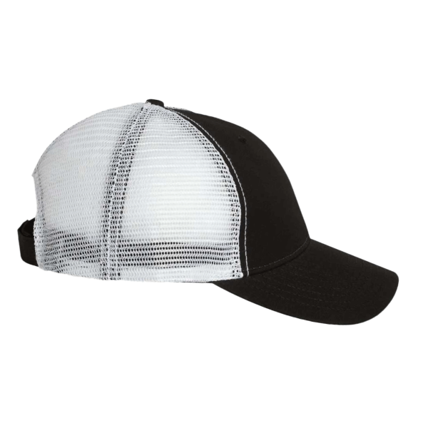 Valucap Bio-Washed Trucker Cap, Black / White, Right Side view