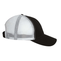 Valucap Bio-Washed Trucker Cap, Black / White, Right Side view