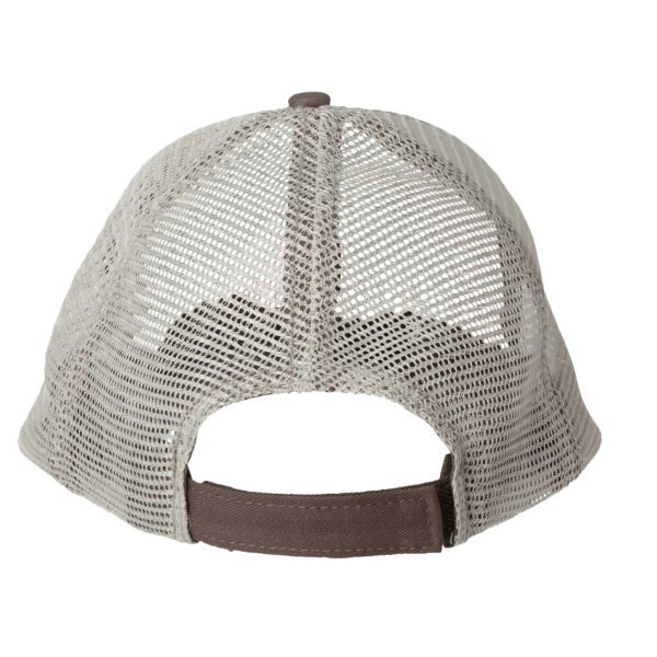 Valucap Bio-Washed Trucker Cap, Brown / Khaki, Back view