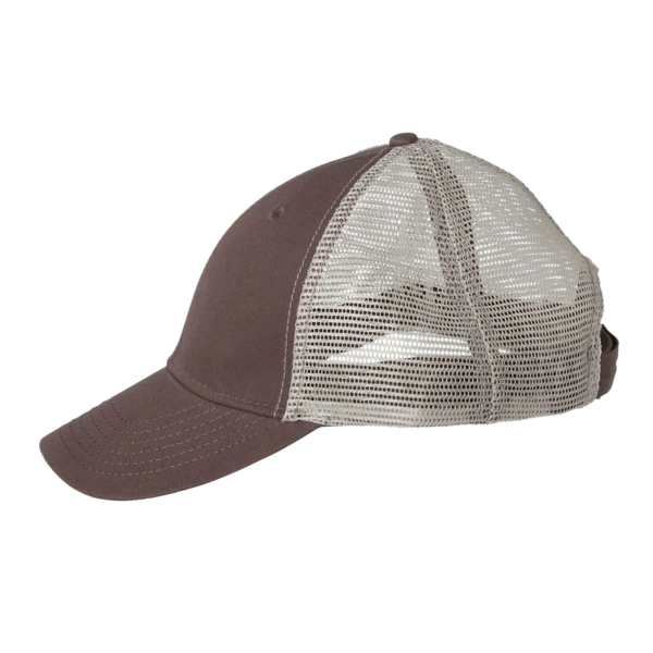 Valucap Bio-Washed Trucker Cap, Brown / Khaki, Left Side view