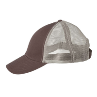 Valucap Bio-Washed Trucker Cap, Brown / Khaki, Left Side view