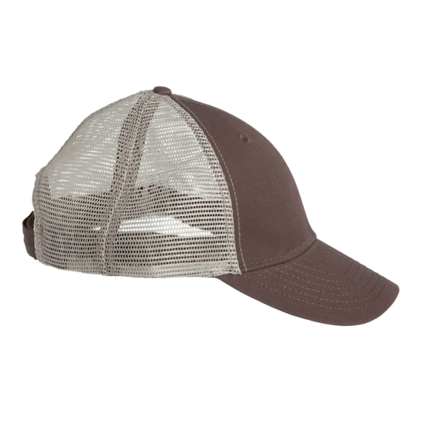 Valucap Bio-Washed Trucker Cap, Brown / Khaki, Right Side view