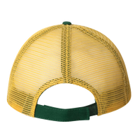 Valucap Bio-Washed Trucker Cap, Dark Green / Gold, Back view