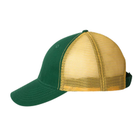 Valucap Bio-Washed Trucker Cap, Dark Green / Gold, Left Side view