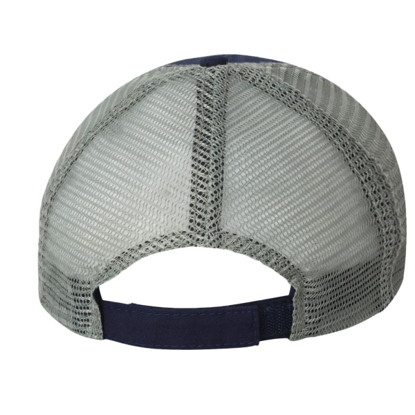 Valucap Bio-Washed Trucker Cap, Navy / Grey, Back view