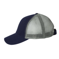 Valucap Bio-Washed Trucker Cap, Navy / Grey, Left Side view