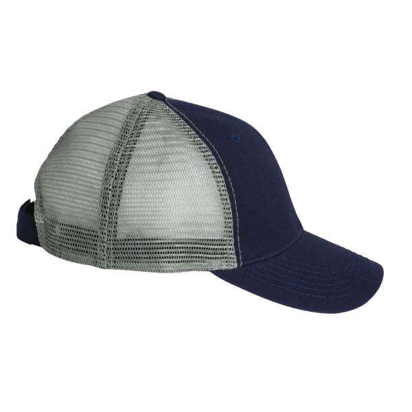 Valucap Bio-Washed Trucker Cap, Navy / Grey, Right Side view