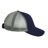 Valucap Bio-Washed Trucker Cap, Navy / Grey, Right Side view