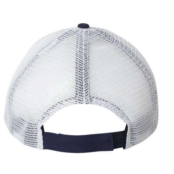 Valucap Bio-Washed Trucker Cap, Navy / White, Back view