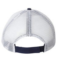 Valucap Bio-Washed Trucker Cap, Navy / White, Back view