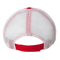 Valucap Bio-Washed Trucker Cap, Red / White, Back view