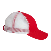 Valucap Bio-Washed Trucker Cap, Red / White, Right Side view