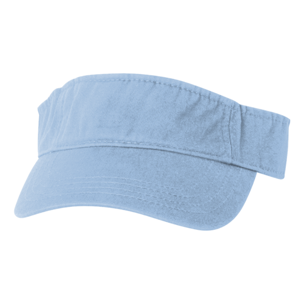 Valucap Bio-Washed Visor, Baby Blue / Baby Blue, Front view