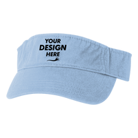 Valucap Bio-Washed Visor, Baby Blue / Baby Blue, Front view, Mockup