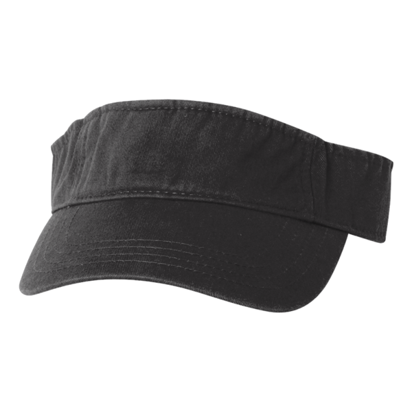 Valucap Bio-Washed Visor, Black / Black, Front view