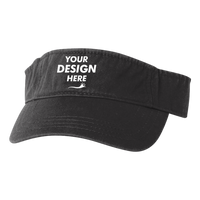 Valucap Bio-Washed Visor, Black / Black, Front view, Mockup