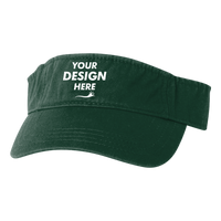 Valucap Bio-Washed Visor, Forest / Forest, Front view, Mockup