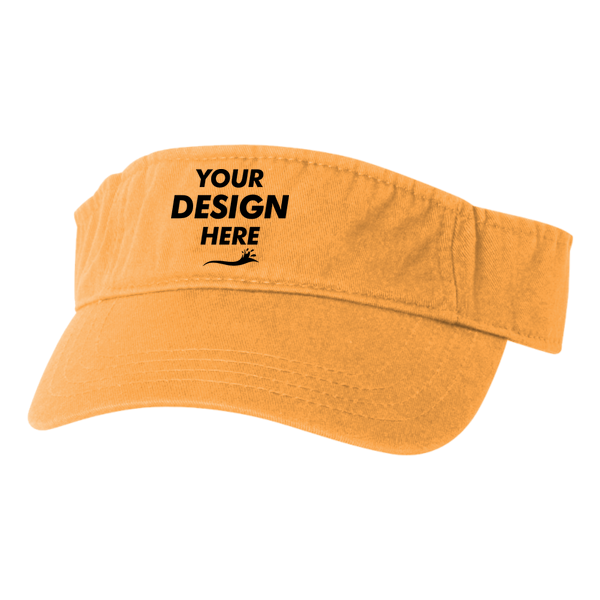 Valucap Bio-Washed Visor, Gold / Gold, Front view, Mockup
