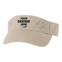 Valucap Bio-Washed Visor, Khaki / Khaki, Front view, Mockup