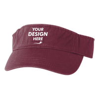 Valucap Bio-Washed Visor, Maroon / Maroon, Front view, Mockup