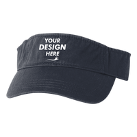 Valucap Bio-Washed Visor, Navy / Navy, Front view, Mockup