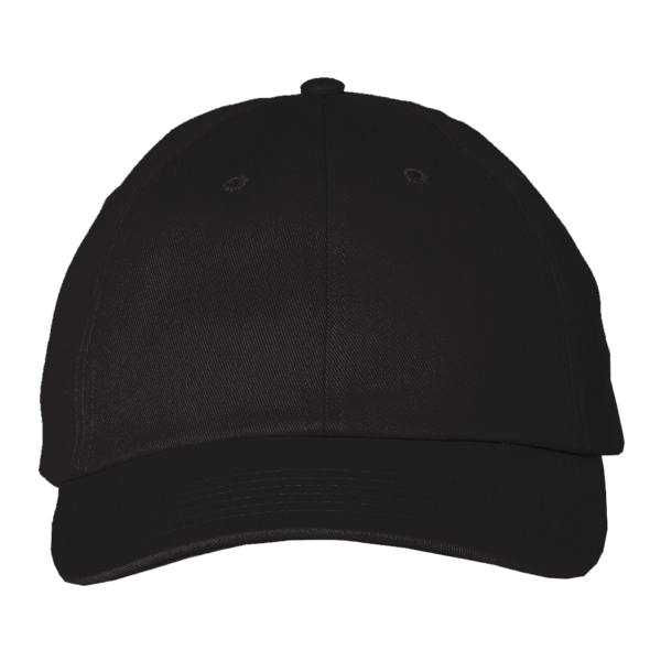 Valucap Brushed Twill Cap, Black, Front view