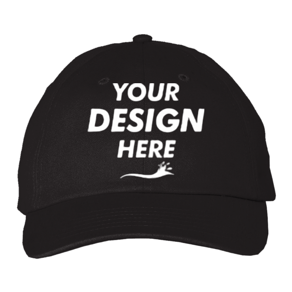Valucap Brushed Twill Cap, Black, Front view, Mockup