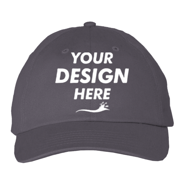 Valucap Brushed Twill Cap, Charcoal, Front view, Mockup