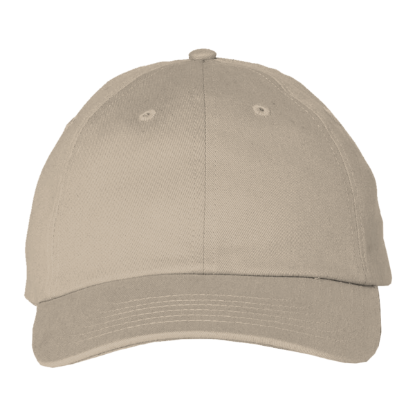 Valucap Brushed Twill Cap, Khaki, Front view
