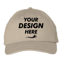 Valucap Brushed Twill Cap, Khaki, Front view, Mockup