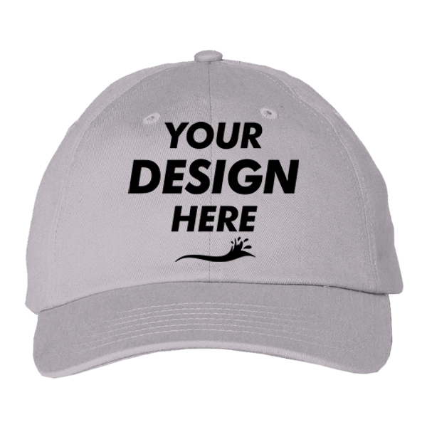 Valucap Brushed Twill Cap, Light Grey, Front view, Mockup