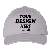 Valucap Brushed Twill Cap, Light Grey, Front view, Mockup
