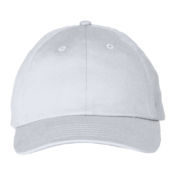 Valucap Brushed Twill Cap, White, Front view