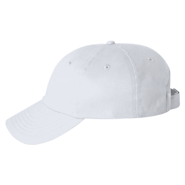 Valucap Brushed Twill Cap, White, Left Side view