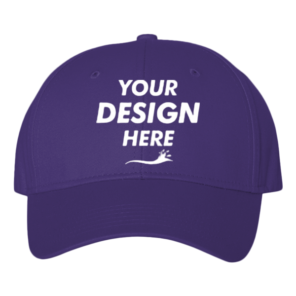 Valucap Chino Cap, Purple, Front view, Mockup