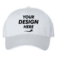 Valucap Chino Cap, White, Front view, Mockup