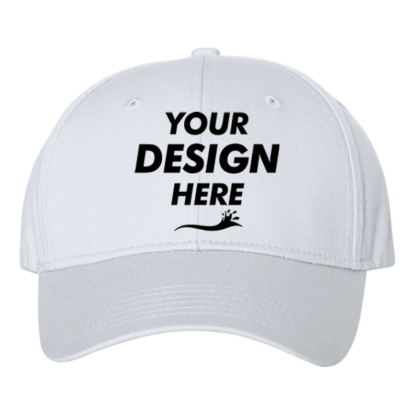 Valucap Chino Cap, White, Front view, Mockup