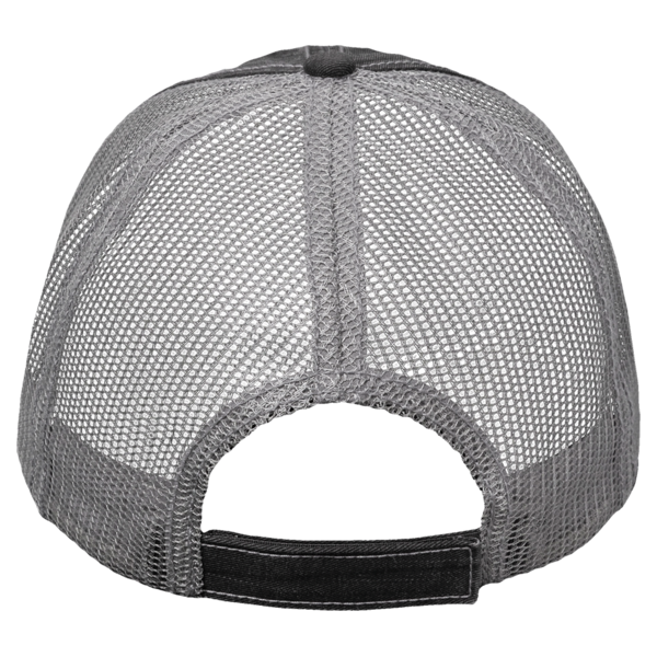 Valucap Contrast Stitch Cap, Black / Grey, Back view