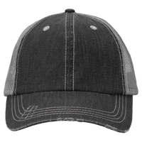 Valucap Contrast Stitch Cap, Black / Grey, Front view