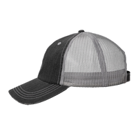 Valucap Contrast Stitch Cap, Black / Grey, Left Side view