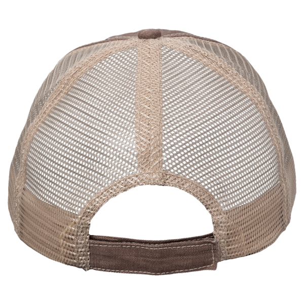Valucap Contrast Stitch Cap, Brown / Khaki, Back view
