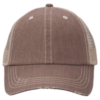Valucap Contrast Stitch Cap, Brown / Khaki, Front view