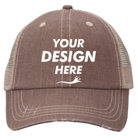 Valucap Contrast Stitch Cap, Brown / Khaki, Front view, Mockup