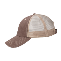 Valucap Contrast Stitch Cap, Brown / Khaki, Left Side view