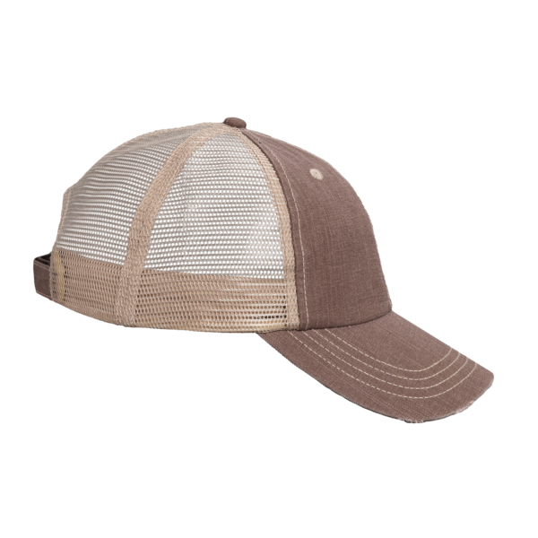 Valucap Contrast Stitch Cap, Brown / Khaki, Right Side view