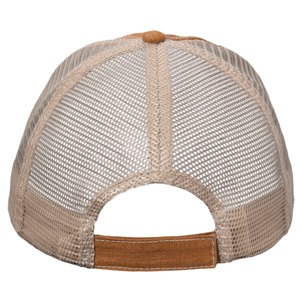 Valucap Contrast Stitch Cap, Golden Brown / Khaki, Back view
