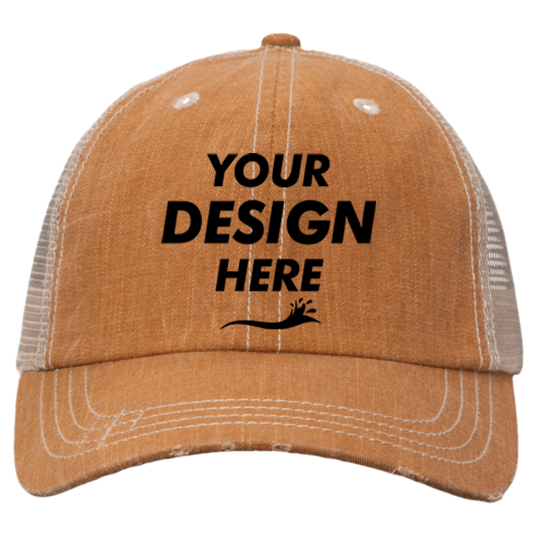 Valucap Contrast Stitch Cap, Golden Brown / Khaki, Front view, Mockup