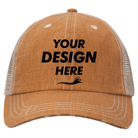 Valucap Contrast Stitch Cap, Golden Brown / Khaki, Front view, Mockup